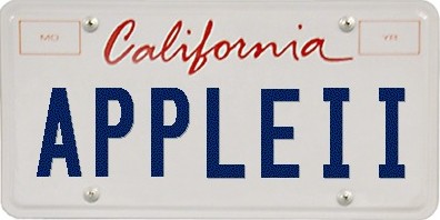 Apple II vanity plate Apple II vanity plate