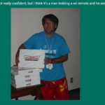 Ryan Suenaga with Krispy Kreme doughnuts