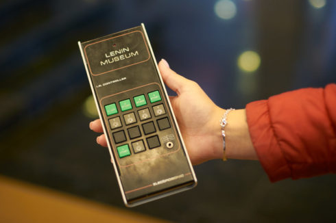 A remote control for the Lenin Museum's Apple II.